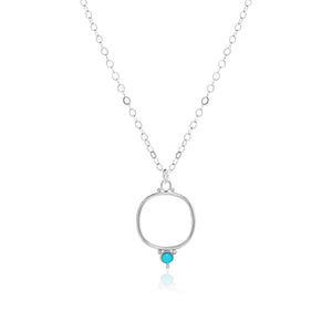 Cushion Frame Dewdrop medium Necklace with Turquoise!