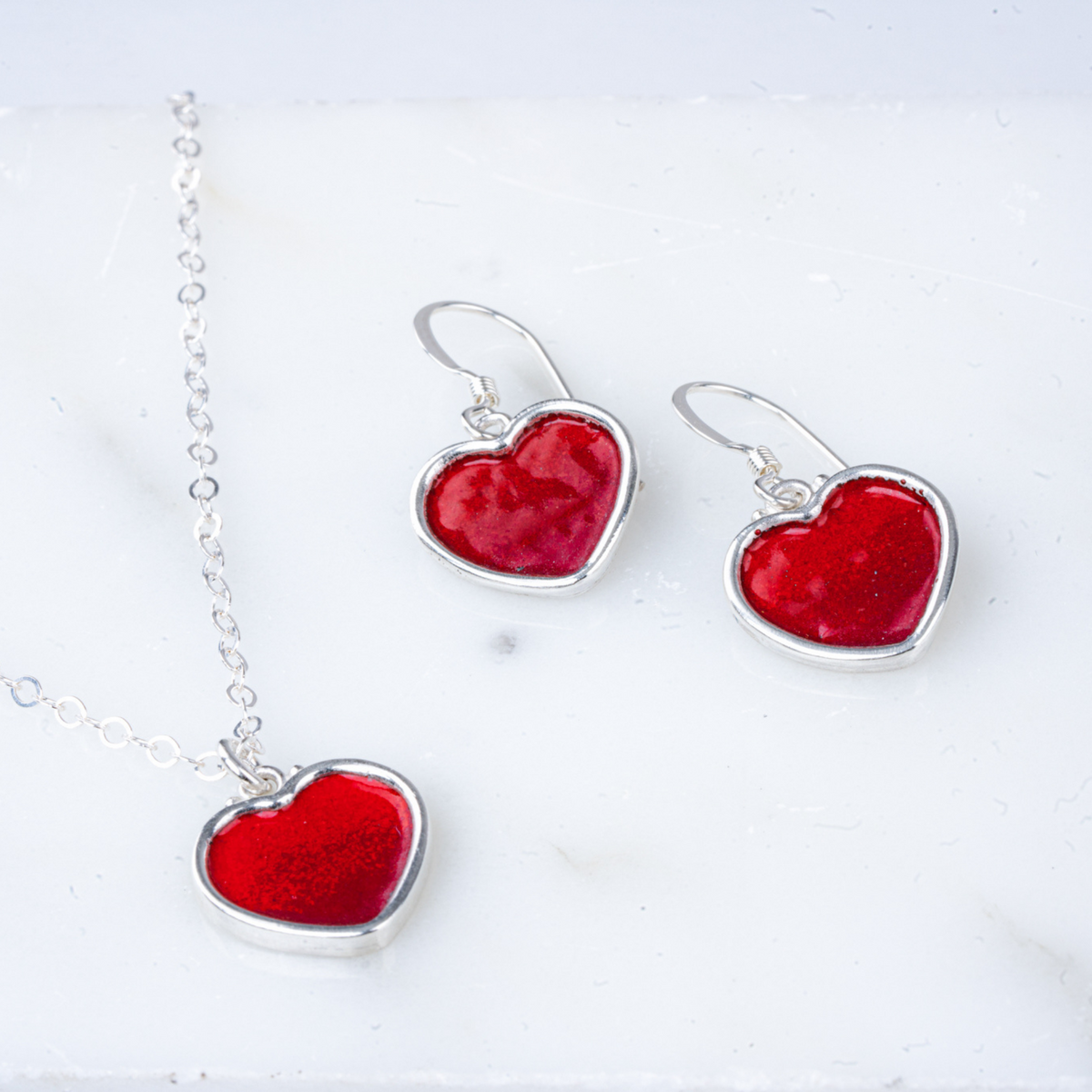 The Burning Love in My Heart Earrings with Two variants.Preorder Red