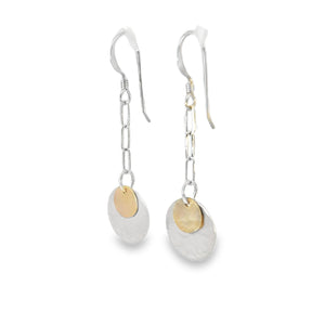 Dot Disc Earrings on Paperclip Chain.