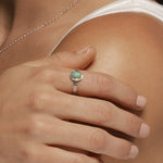 Ria Set with Turquoise on Sterling Silver on model.