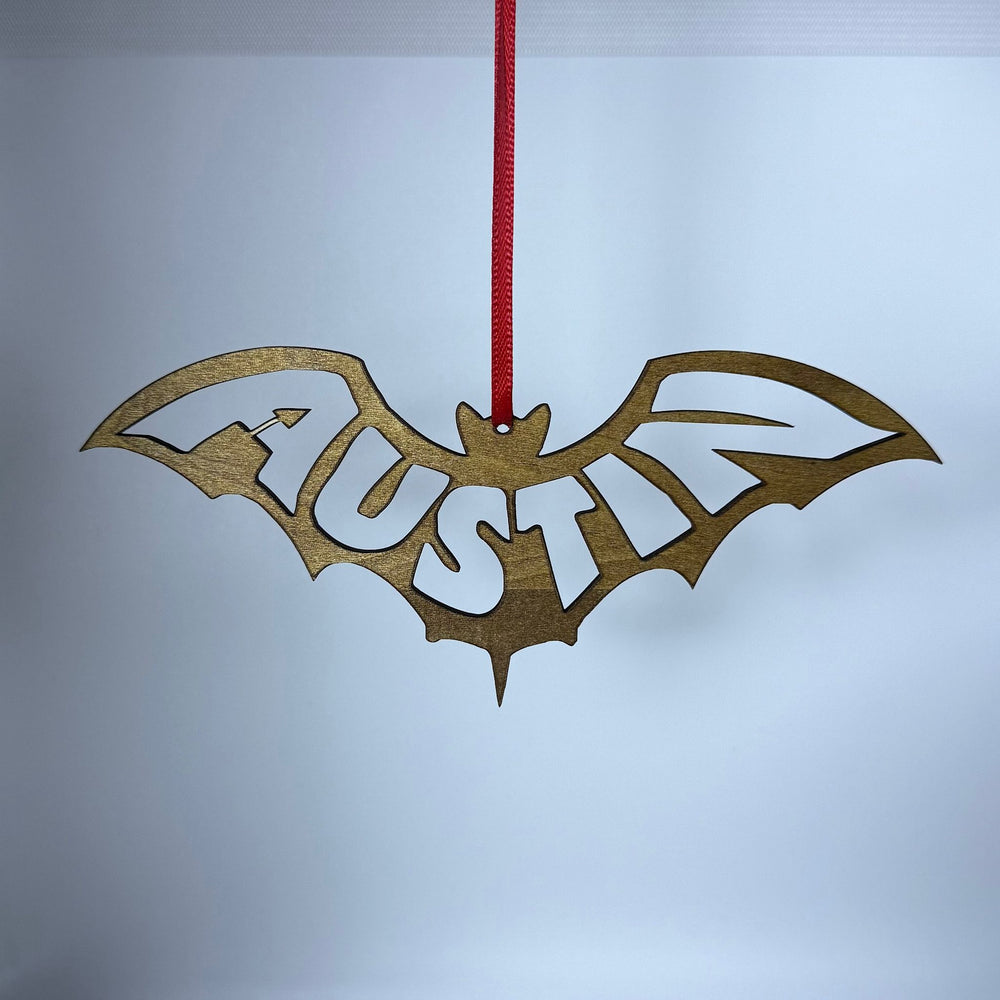 Austin Bat Christmas Ornament – Handcrafted Wood