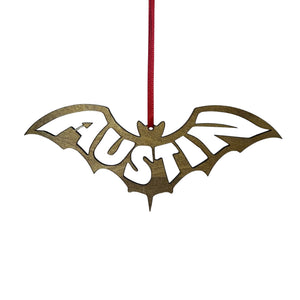 Austin Bat Christmas Ornament – Handcrafted Wood