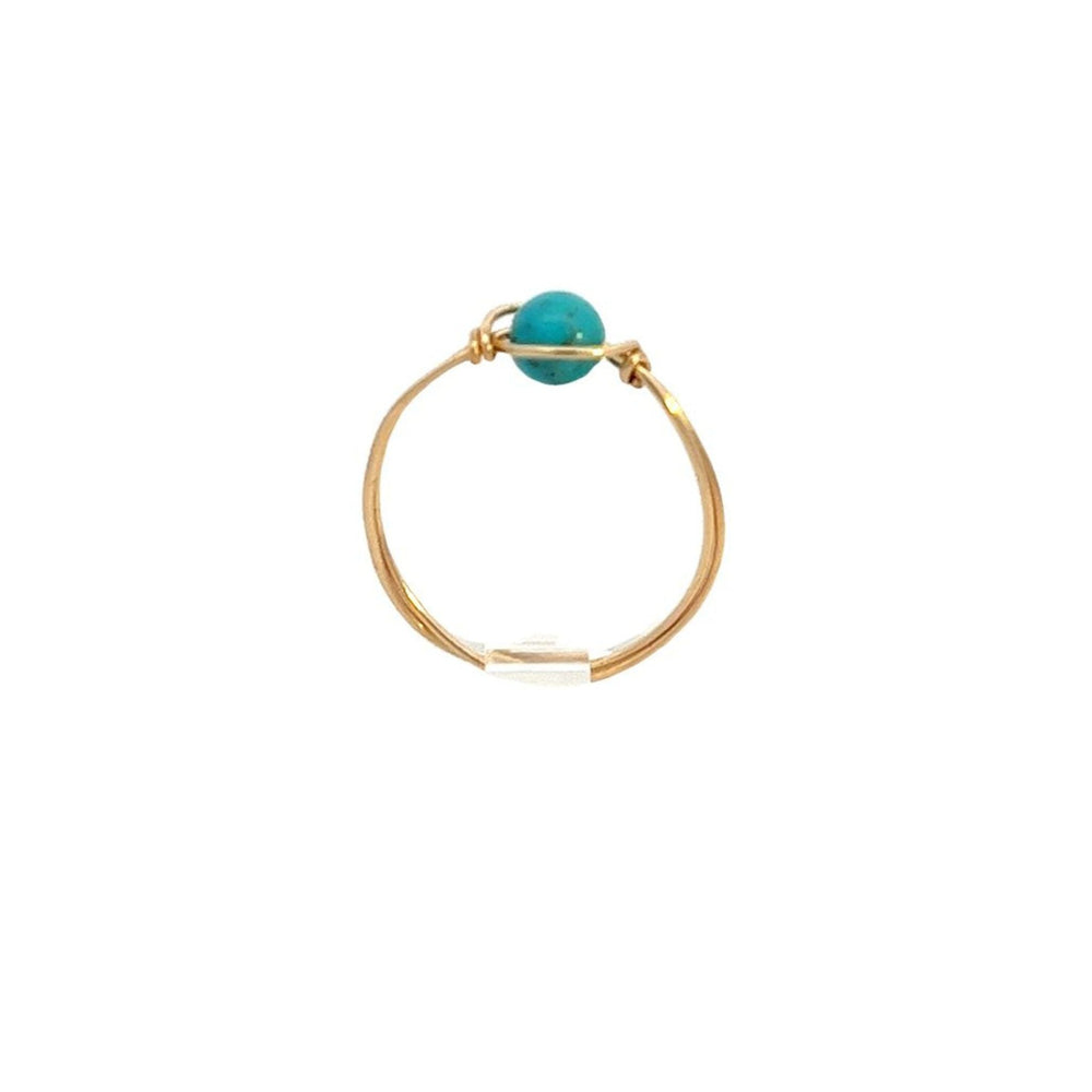 Alora turquoise ring vertical on 14k gold fill.
