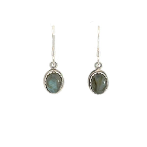 Labradorite Ria earrings in silver.
