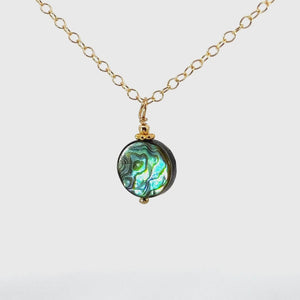 
                
                    Load and play video in Gallery viewer, Abalone necklace in 14k Gold Fill in video.
                
            