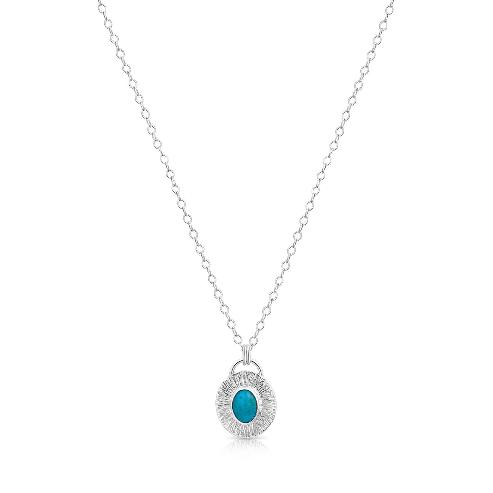 
                
                    Load image into Gallery viewer, Starburst Necklace with Turquoise - Oval
                
            
