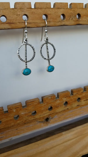 
                
                    Load and play video in Gallery viewer, Pendulum Earrings - Turquoise with Circle
                
            