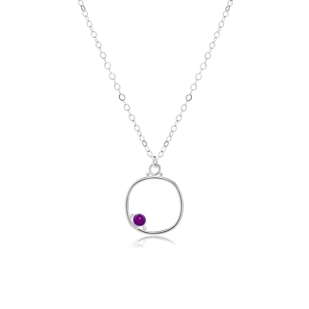 Cushion Frame medium Cornerstone Necklace with Amethyst!