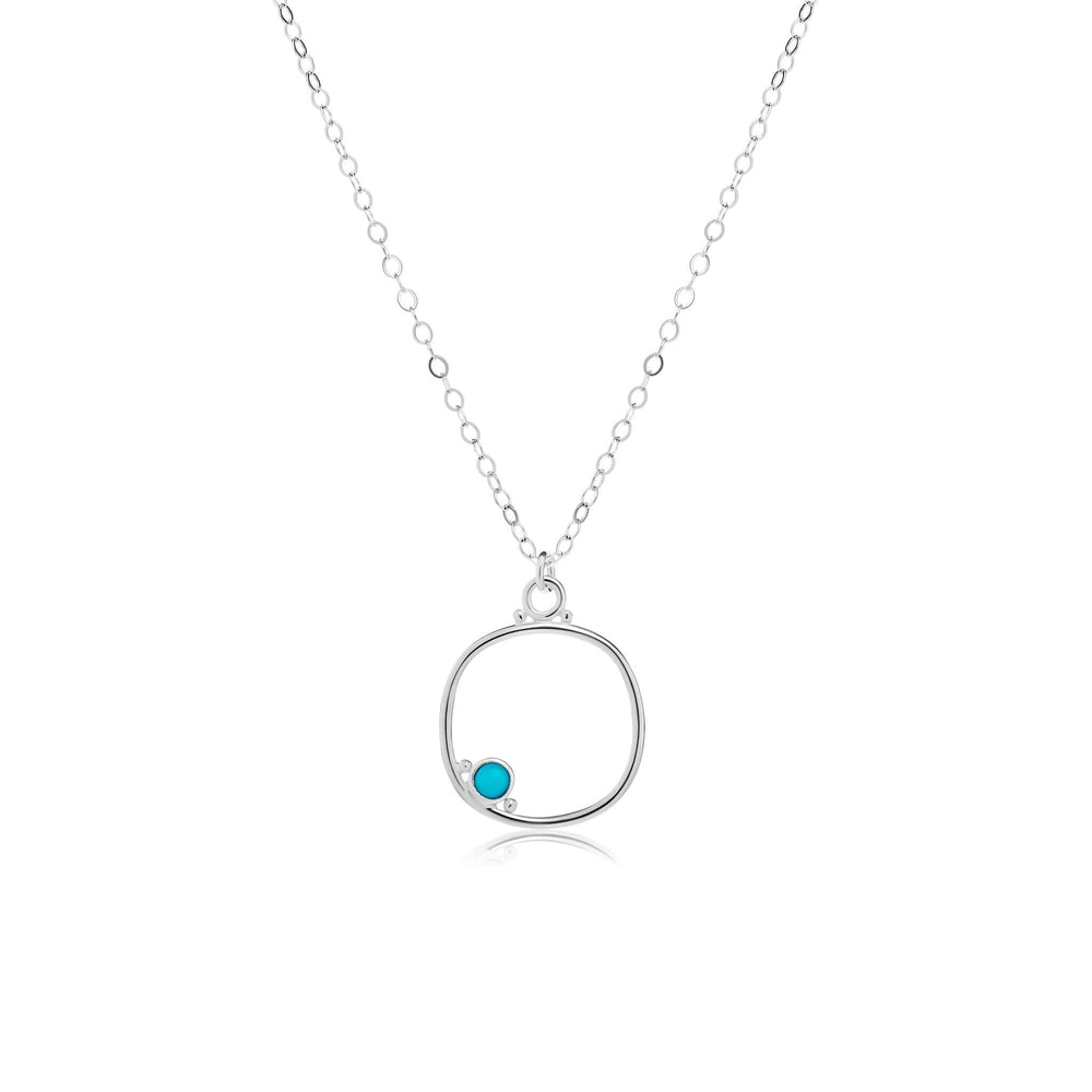 
                
                    Load image into Gallery viewer, Cushion Frame medium Cornerstone Necklace with Turquoise!
                
            