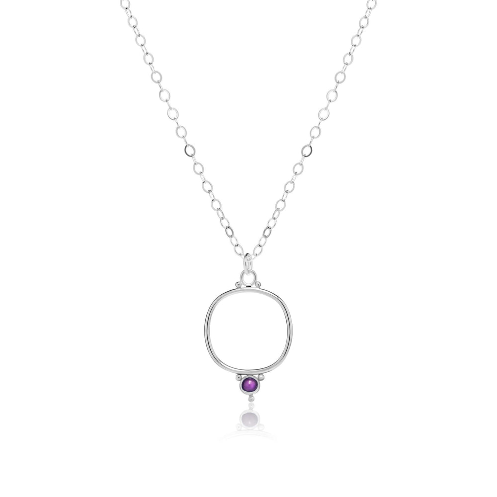 
                
                    Load image into Gallery viewer, Cushion Frame Dewdrop medium Necklace with Amethyst!
                
            