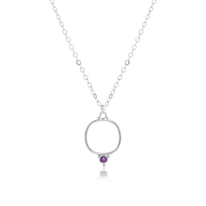 
                
                    Load image into Gallery viewer, Cushion Frame Dewdrop medium Necklace with Amethyst!
                
            