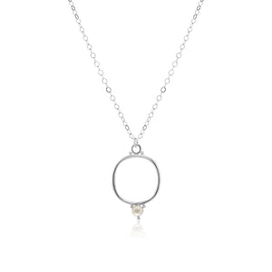 
                
                    Load image into Gallery viewer, Cushion Frame Dewdrop medium Necklace with Moonstone!
                
            