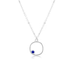 Cushion Frame Cornerstone Necklace with Lapis - Medium Size