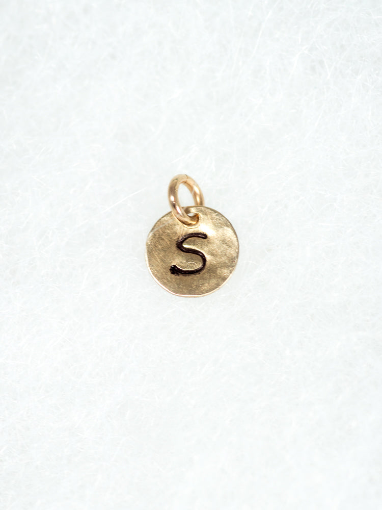 Mini Gold Initial Disc Necklace