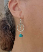 Pendulum Earrings - Turquoise with Circle