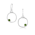 Cushion Frame Cornerstone Earrings with Jade - Medium Size