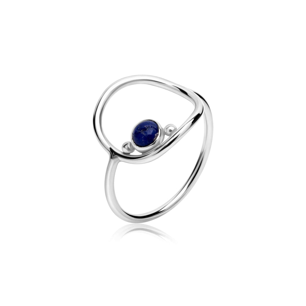 
                
                    Load image into Gallery viewer, Cushion frame ring in cornerstone style with Lapis Lazuli!
                
            