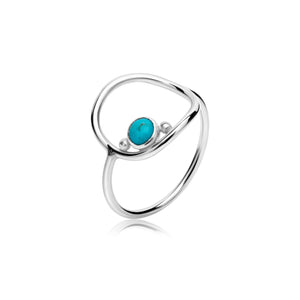 Cushion frame ring in cornerstone style with turquoise!