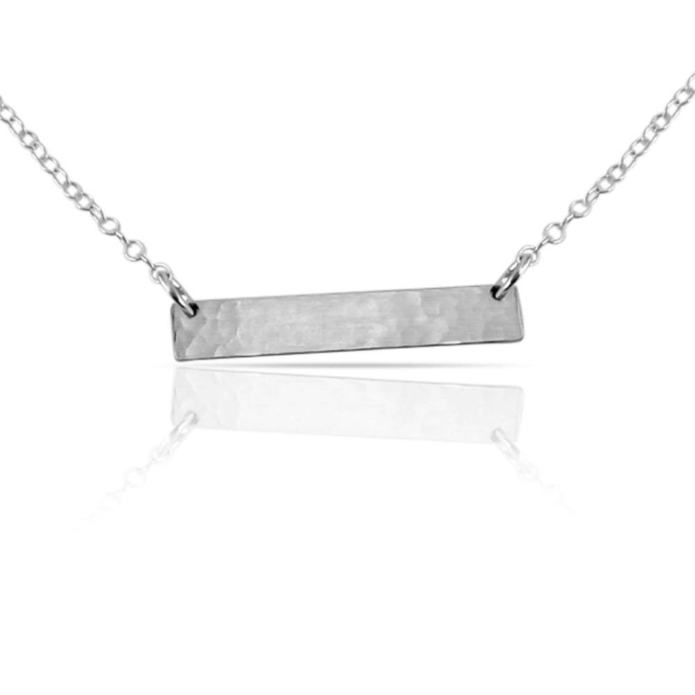 Silver blank bar necklace.