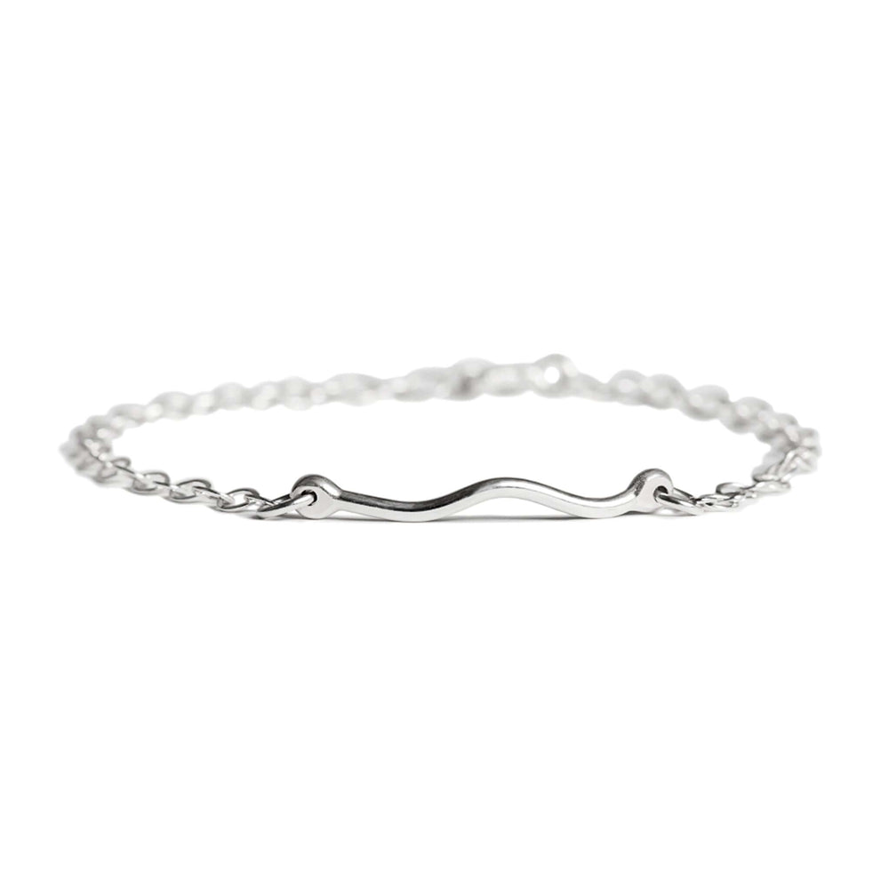 Wave Silver Bracelet with 3 Curves