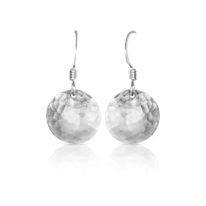 
                
                    Load image into Gallery viewer, Silver convex disc earrings.
                
            