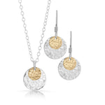 Gold on Silver Disc Jewelry Set