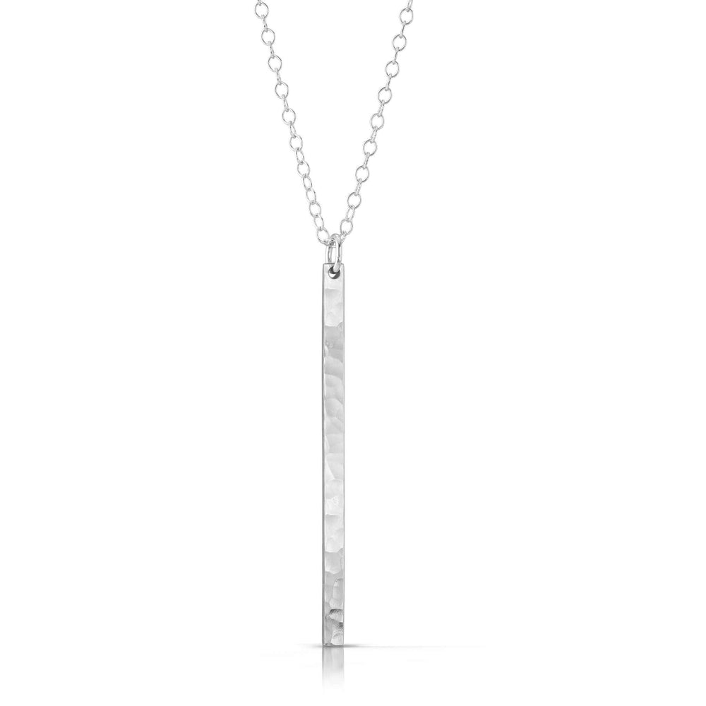 
                
                    Load image into Gallery viewer, Silver skinny bar necklace.
                
            