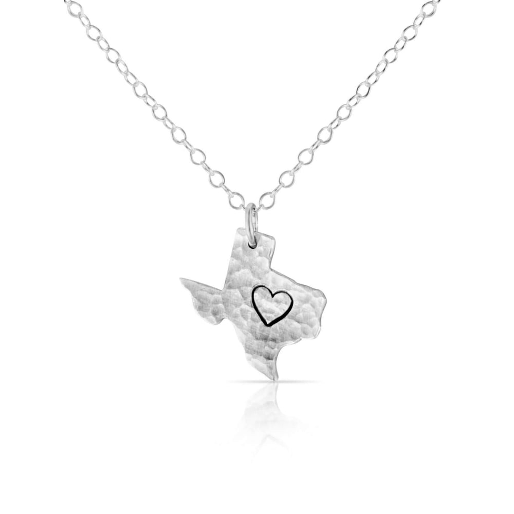 Silver Texas heart necklace.