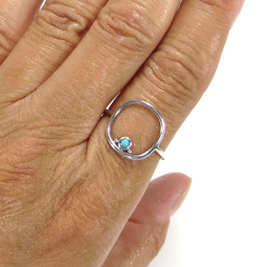 Silver turquoise ring in Cushion Frame Colleciton!