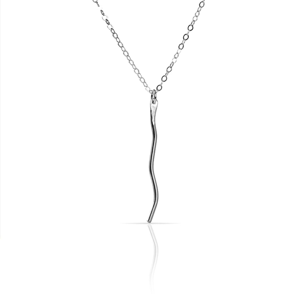 Silver wave pendant necklace.