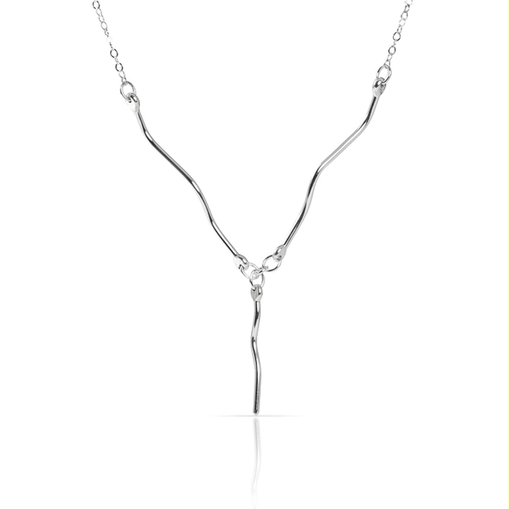 
                
                    Load image into Gallery viewer, Silver wave three piece necklace.
                
            